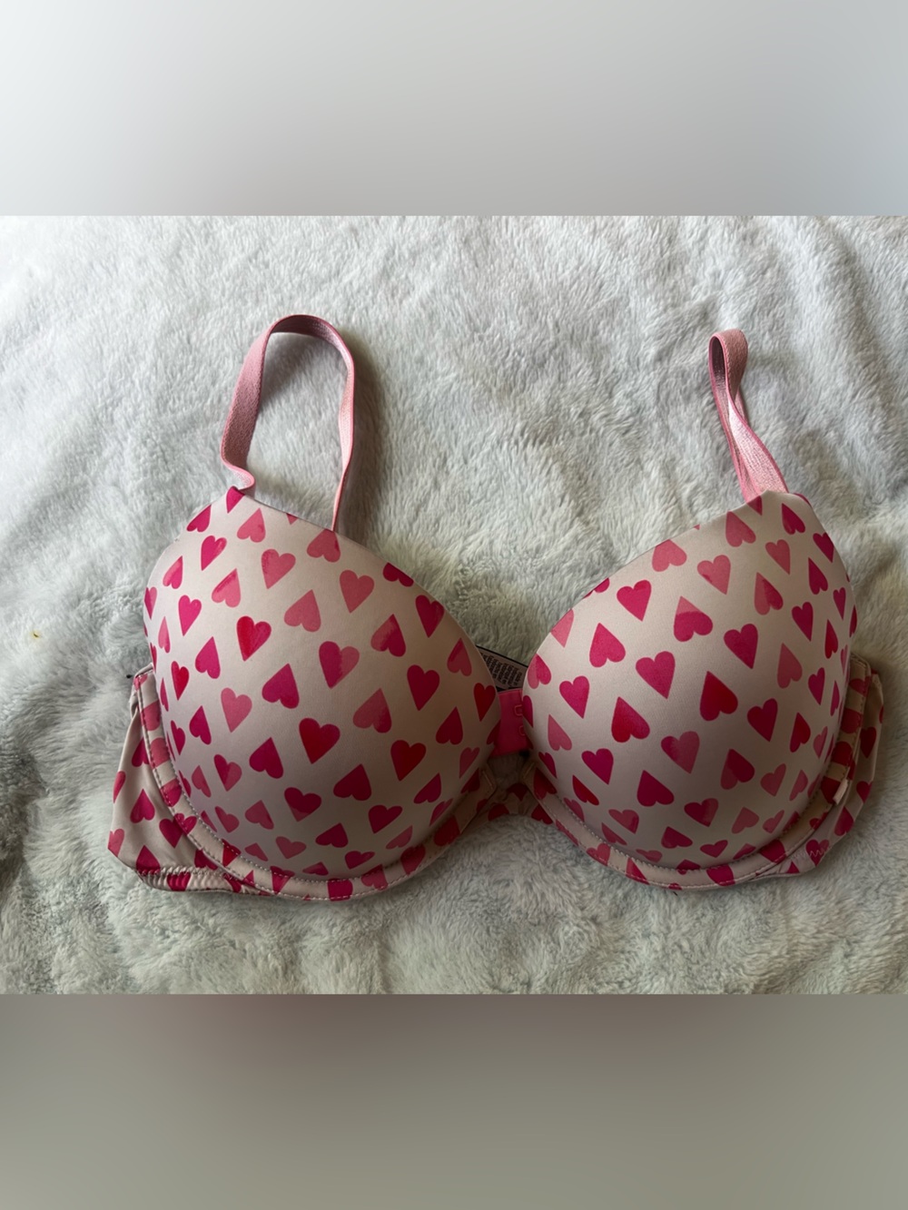 Victorias Secret Push Up Bra 36C Heart Print